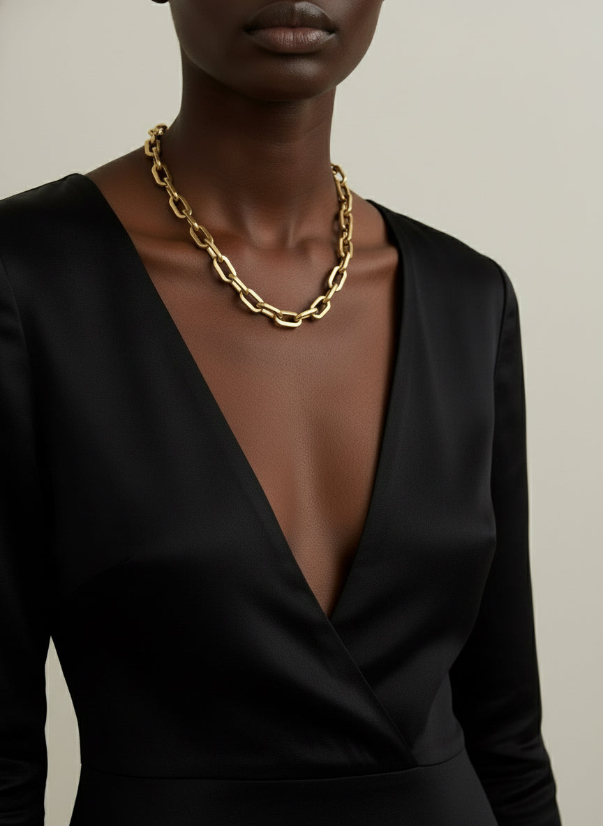 Collier Lucy – Chaîne dorée en acier inoxydable