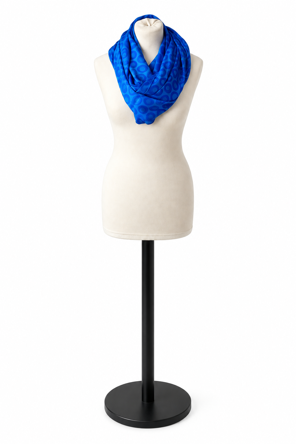 Foulard tube en sari indien recyclé bleu cobalt