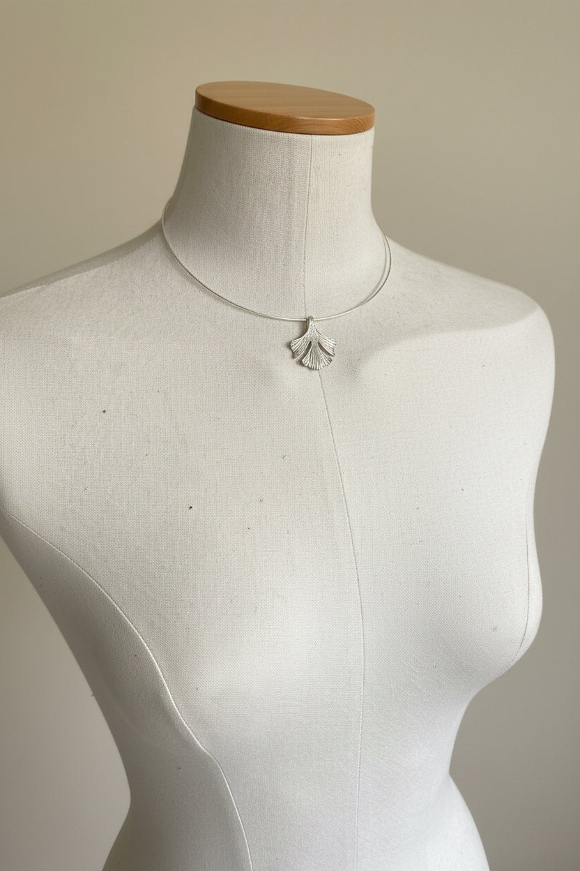 Collier Bohème Ginkgo en Argent 925 – Fait à la Main
