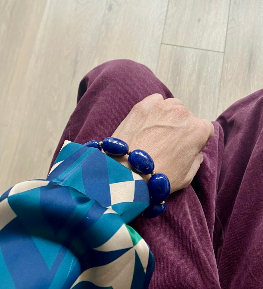 Ovale Nachtblauwe Armband – Ikita