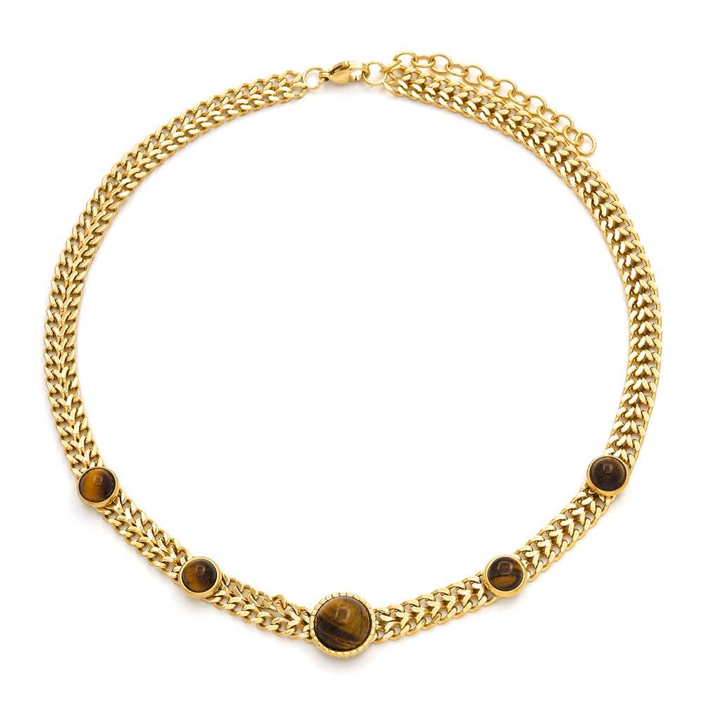 Cabochonketting op brede gourmetketting