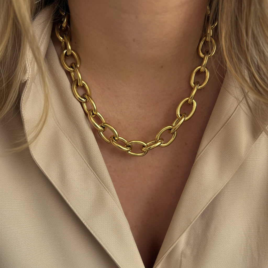 Sélène-ketting – Dikke schakelketting van roestvrij staal