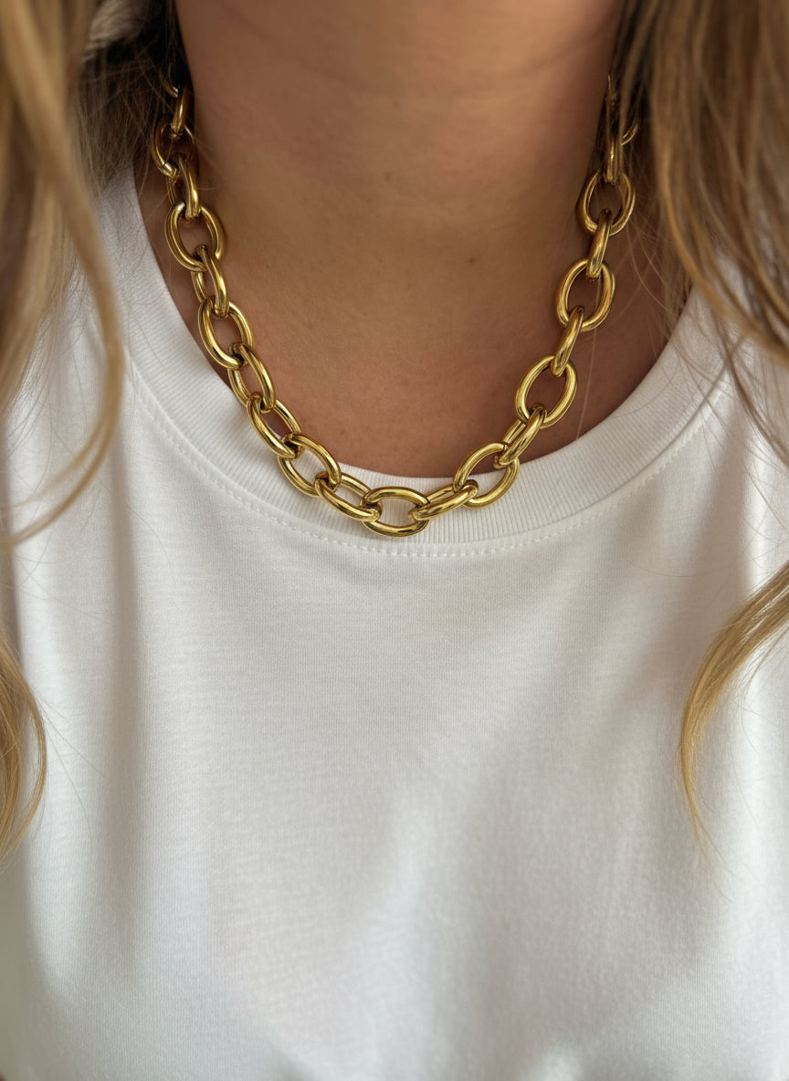 Sélène-ketting – Dikke schakelketting van roestvrij staal