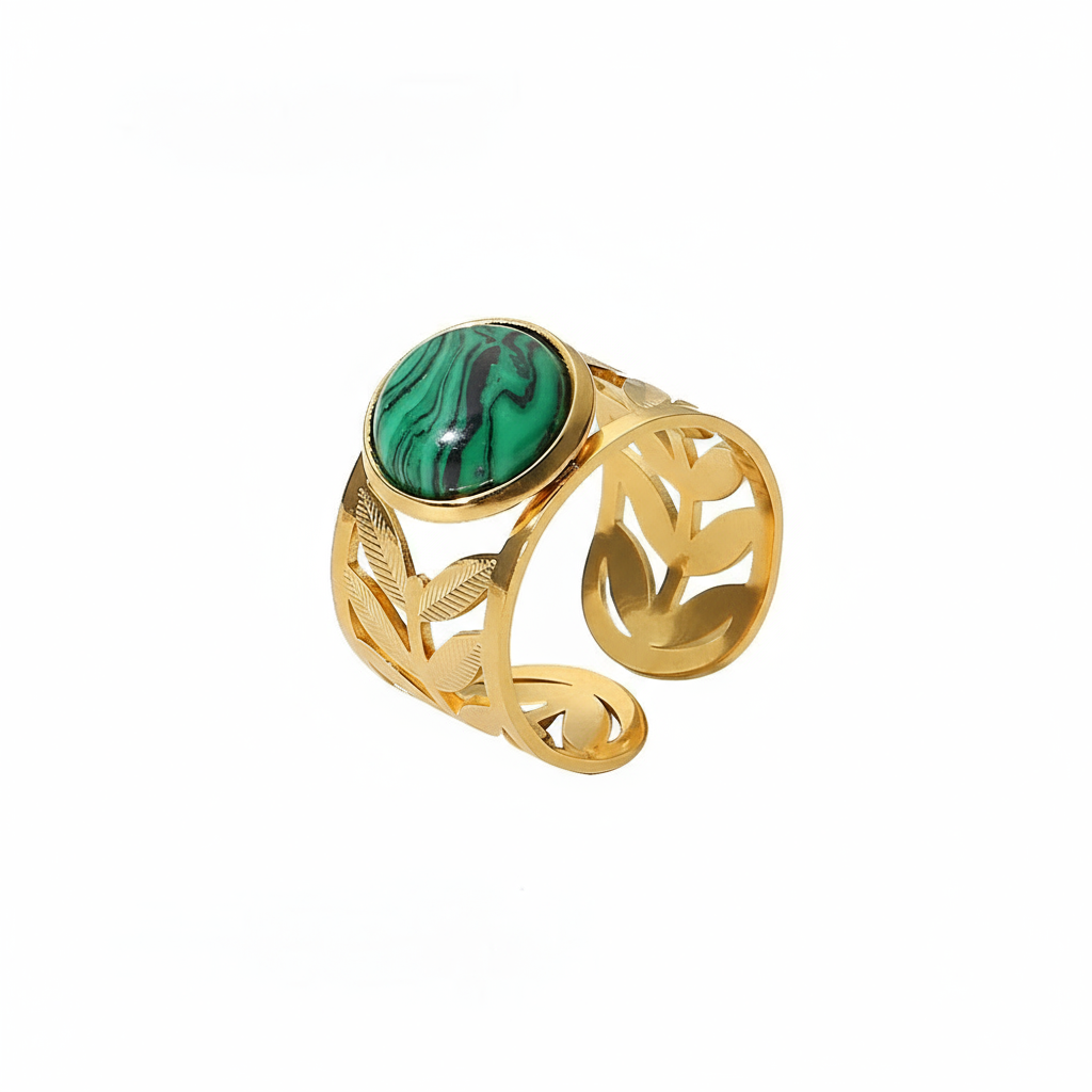 Ringen met natuurlijke groene jaspis