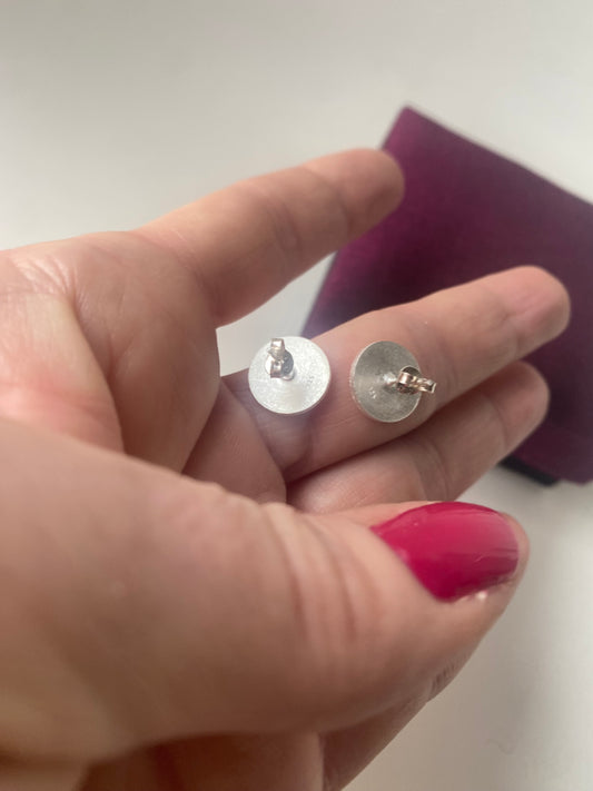 Boucles d’oreilles en argent 925 brossé – Fait main | Minimalistes et élégantes