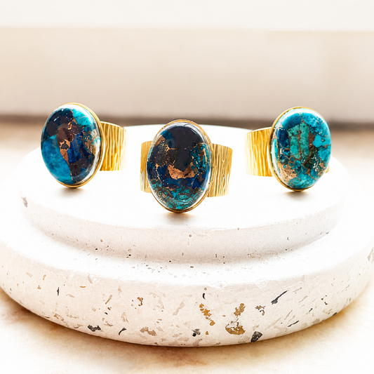 Bague ARIANA turquoise/marron