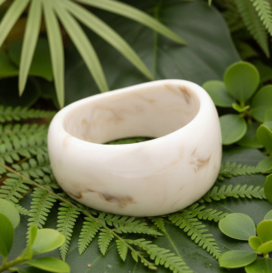Bracelet Jonc Marbré "Ivory »