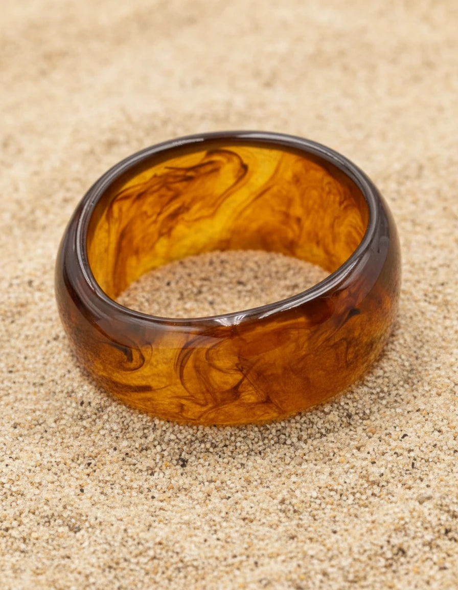 Bracelet Jonc Marbré "Ivory »