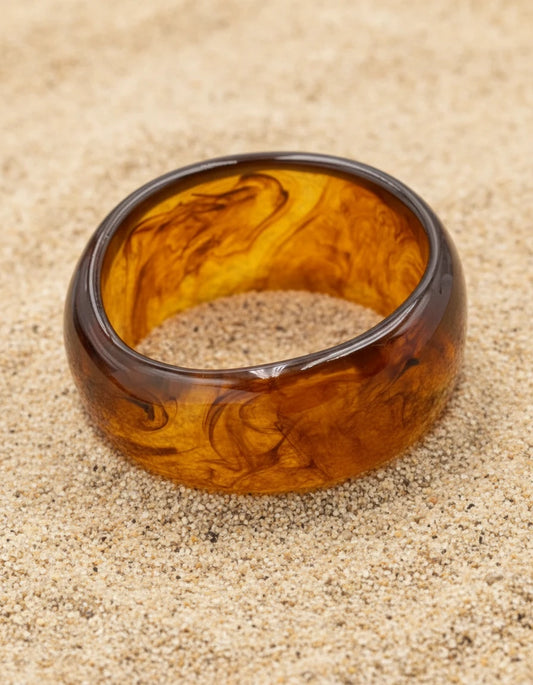 Bracelet Jonc Marbré "Ivory »
