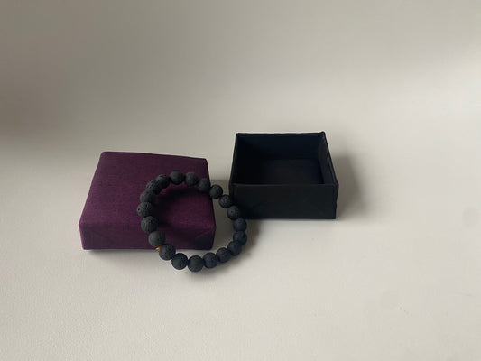 Commande sur mesure- Bracelet pour homme en pierre de lave