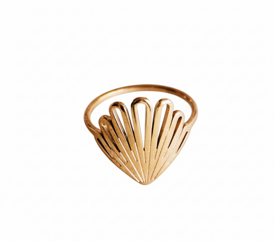 Bague Coquillage – Acier Inoxydable Doré