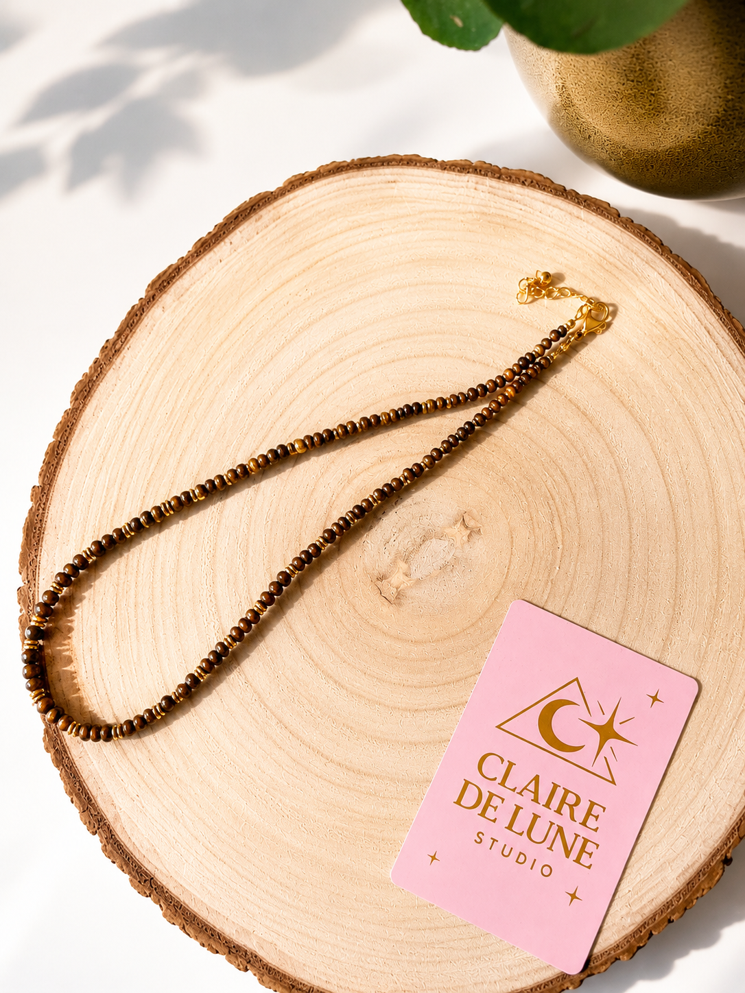 Collier oeil de tigre-Bijoux bohème chic en pierres naturelles