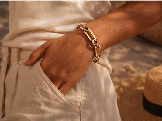 Bracelet en maillons Prestige- Acier Inoxydable doré