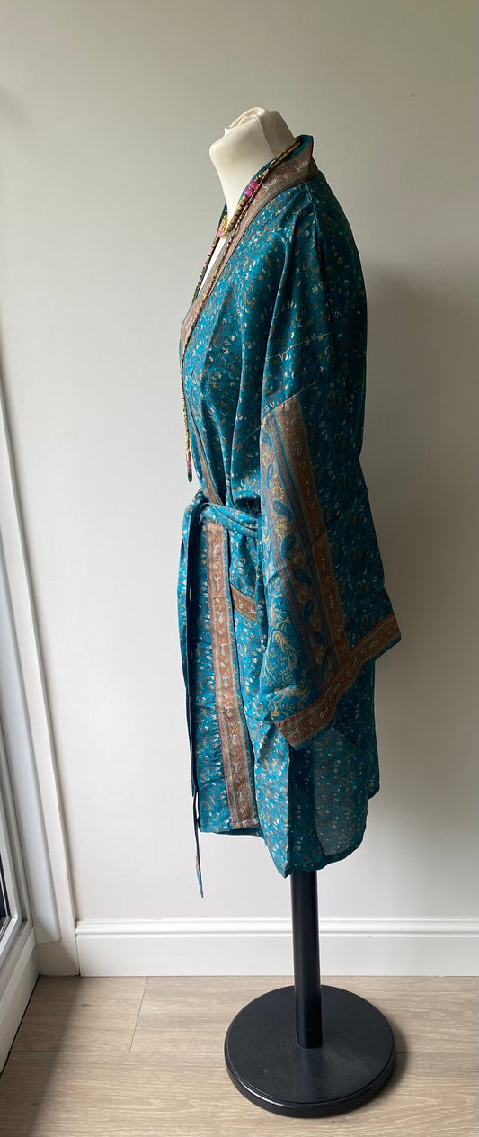 Kimono Bohème Chic en Sari Recyclé Femme