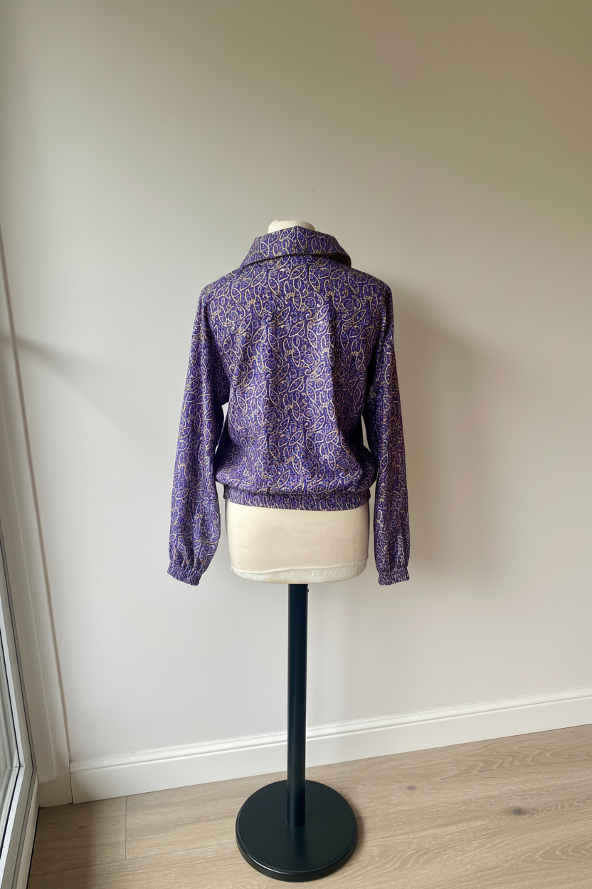Bombers  en Sari Recyclé Violet Floral