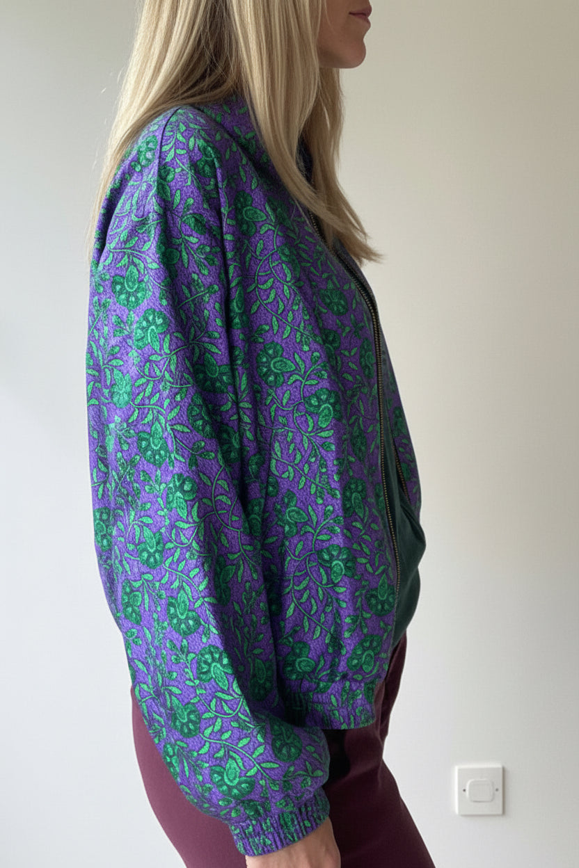 Bombers I Was A Sari Violet & Vert Émeraude Recyclé