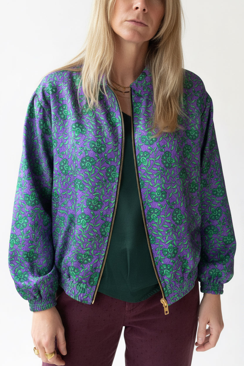 Bombers I Was A Sari Violet & Vert Émeraude Recyclé