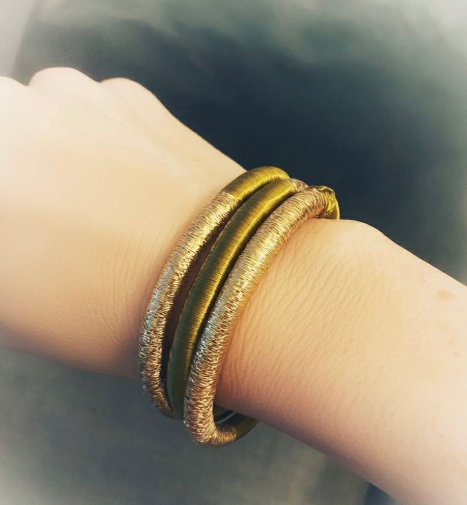 Lot de 3 bracelets bohèmes femme manchette – bijou artisanal  style Marrakech