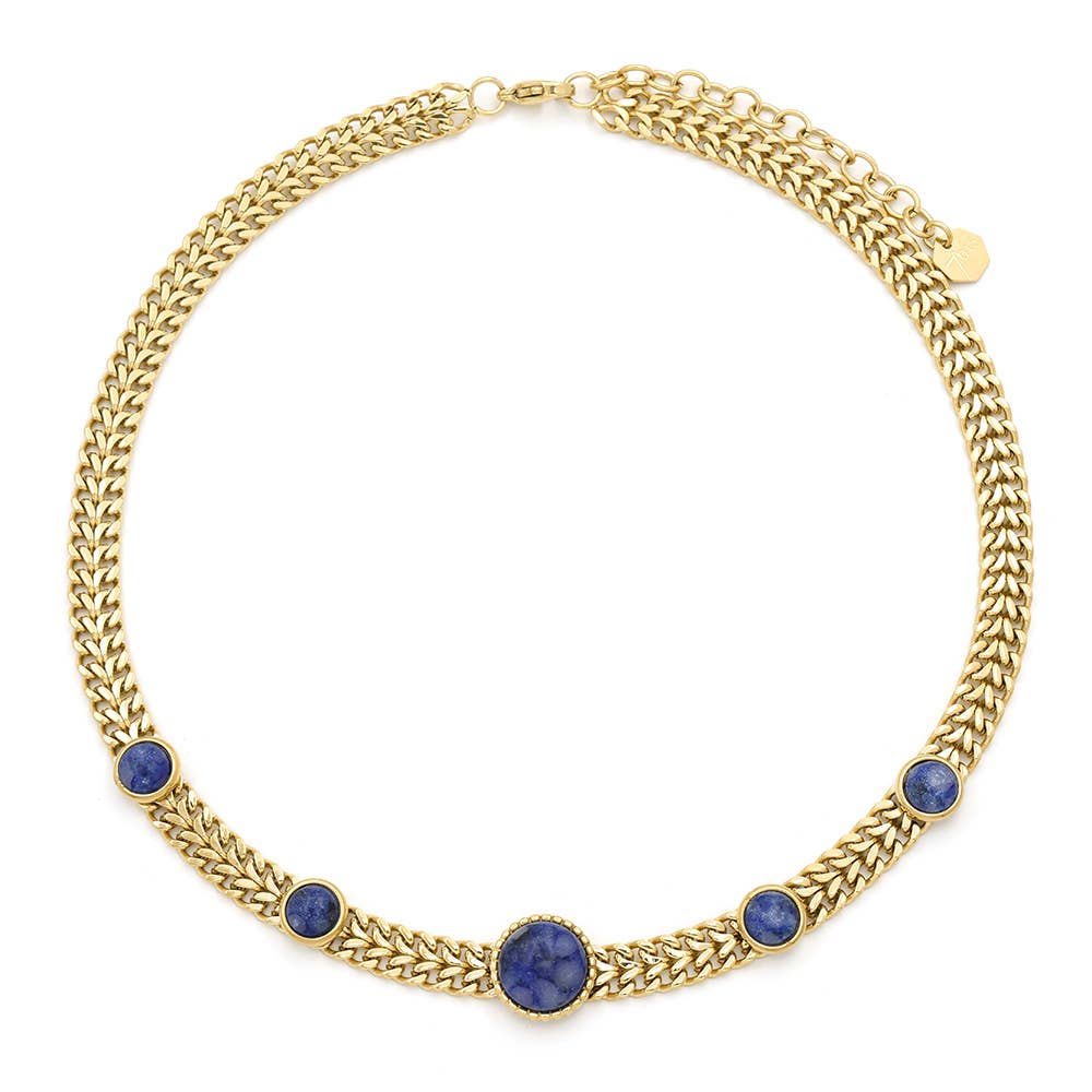 Cabochonketting op brede gourmetketting