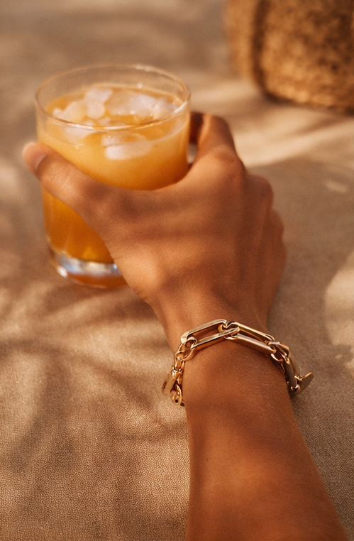 Bracelet doré en acier inoxydable pour femme, bijou élégant et intemporel