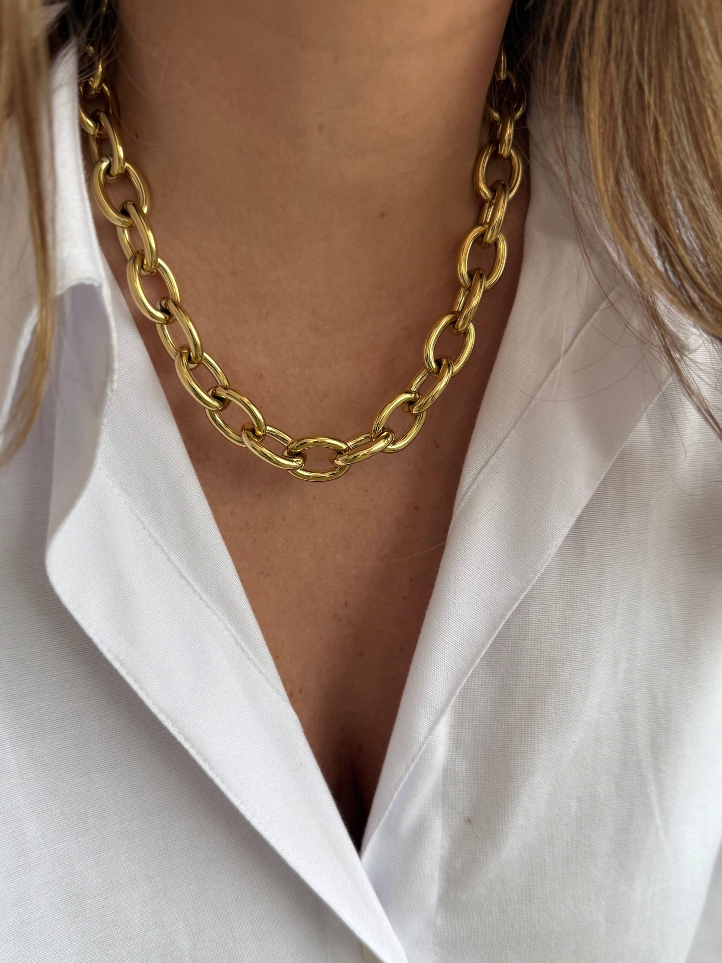 Sélène-ketting – Dikke schakelketting van roestvrij staal