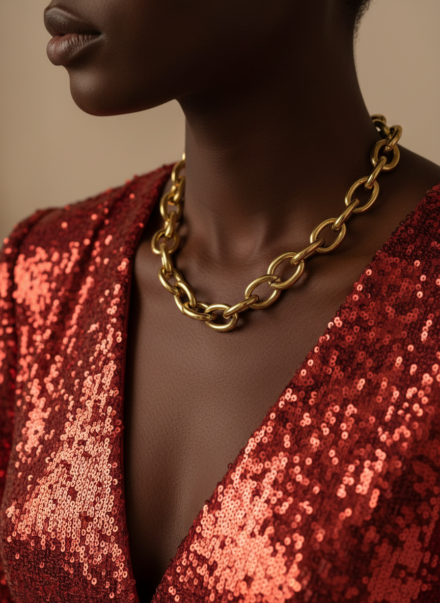 Sélène-ketting – Dikke schakelketting van roestvrij staal