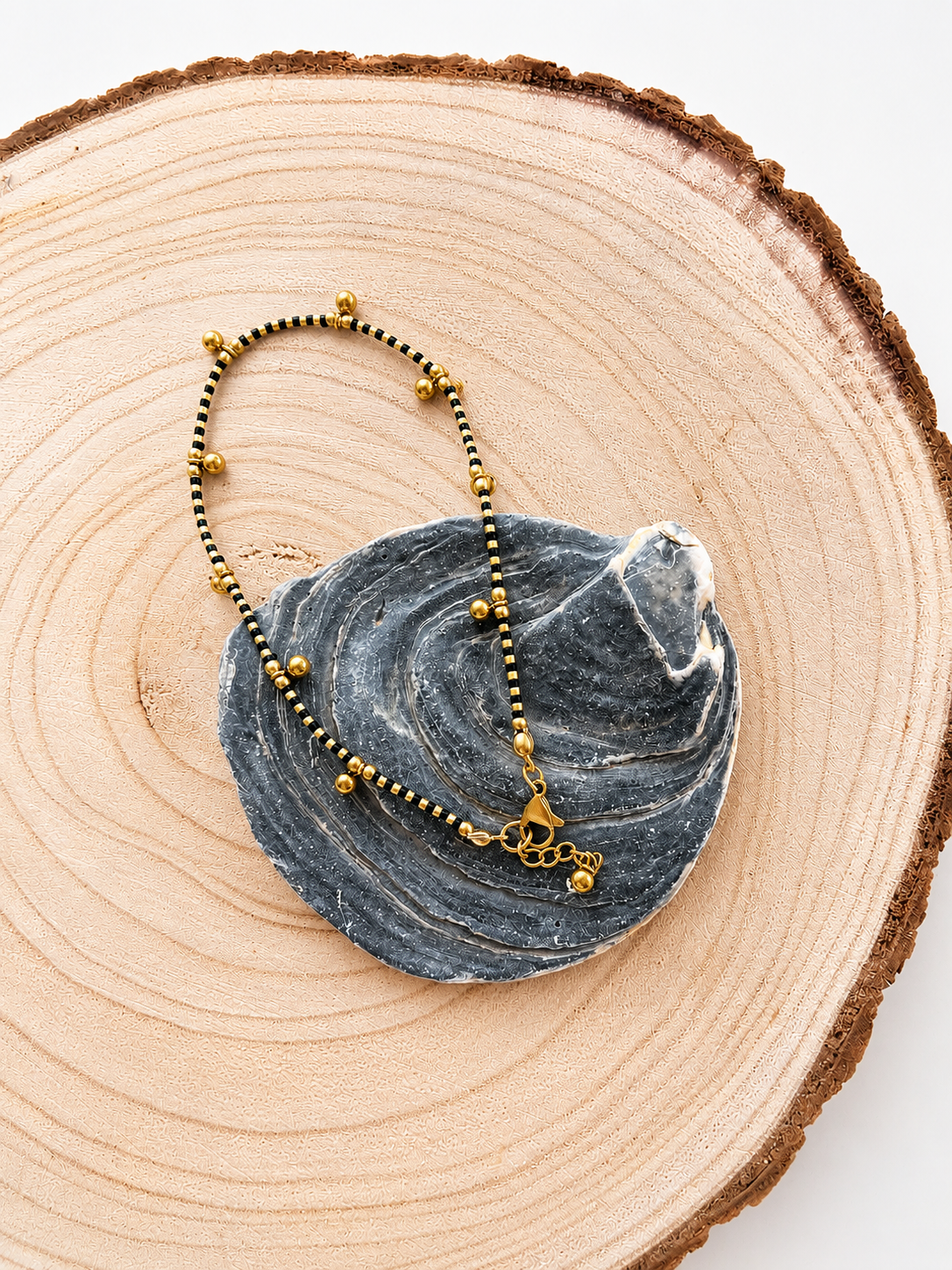 Bracelet de cheville en perles de Miyuki et breloques en acier inoxydable